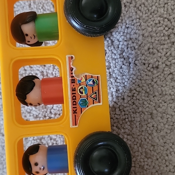 Fisher Price Vintage 1969 Mini Bus Vehicle Little People Yellow - Picture 3 of 7